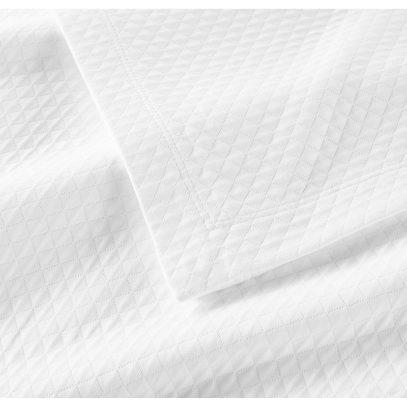 Couvre-lit Oxford, Couvre-lit simple, Blanc