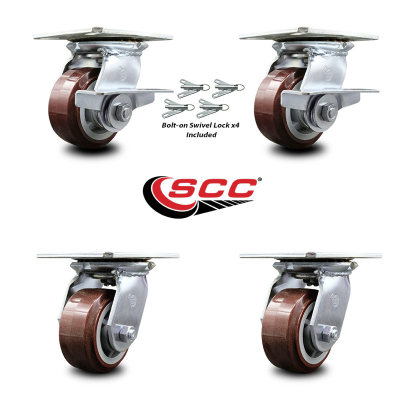 4 Piece Polyurethane Caster Set
