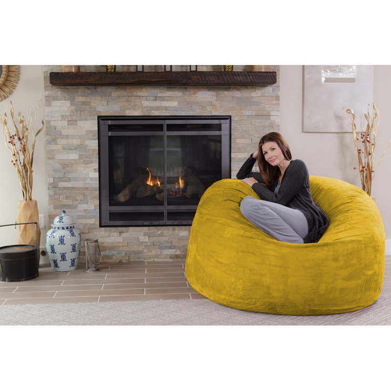 Fauteuil à billes: fauteuil à billes rembourré en mousse à mémoire de forme de 5 pi avec housse amovible et lavable à la machine - Fauteuil à billes avec housse en microfibre douce - Couleurs et tissus
