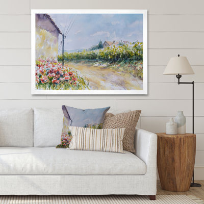 Fleurs de coquelicot par une campagne - peinture sur toile