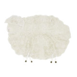 Pink Nose Sheep Hand Tufted Wool Area Rug in Sheep White