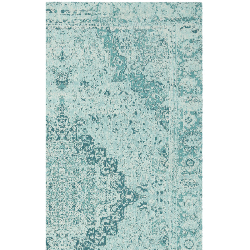 Chenault Oriental Teal Area Rug, Rectangle 5' x 8'
