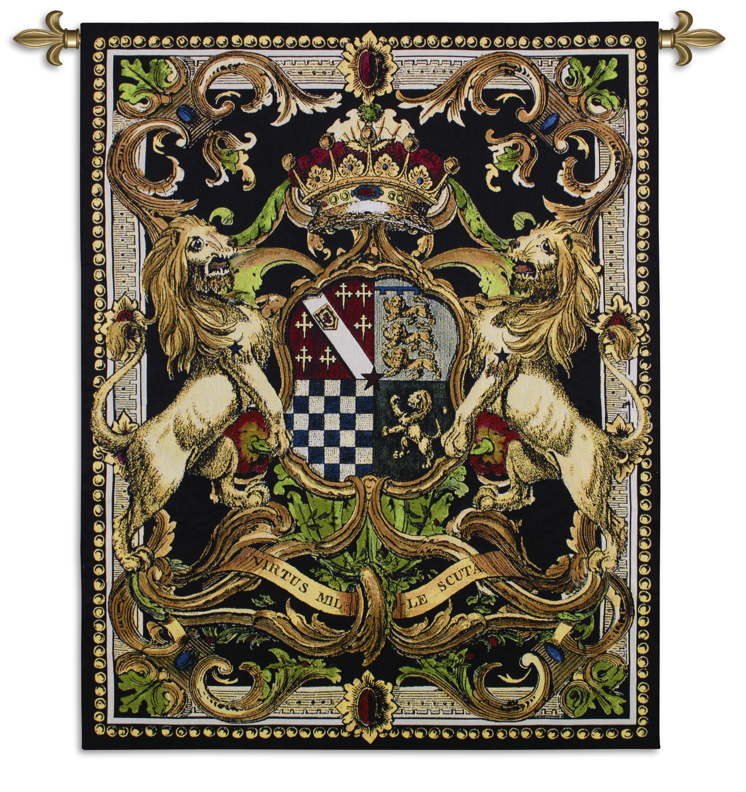 Fine Art Tapestries Crest On Black II by World Art Group Tapestry