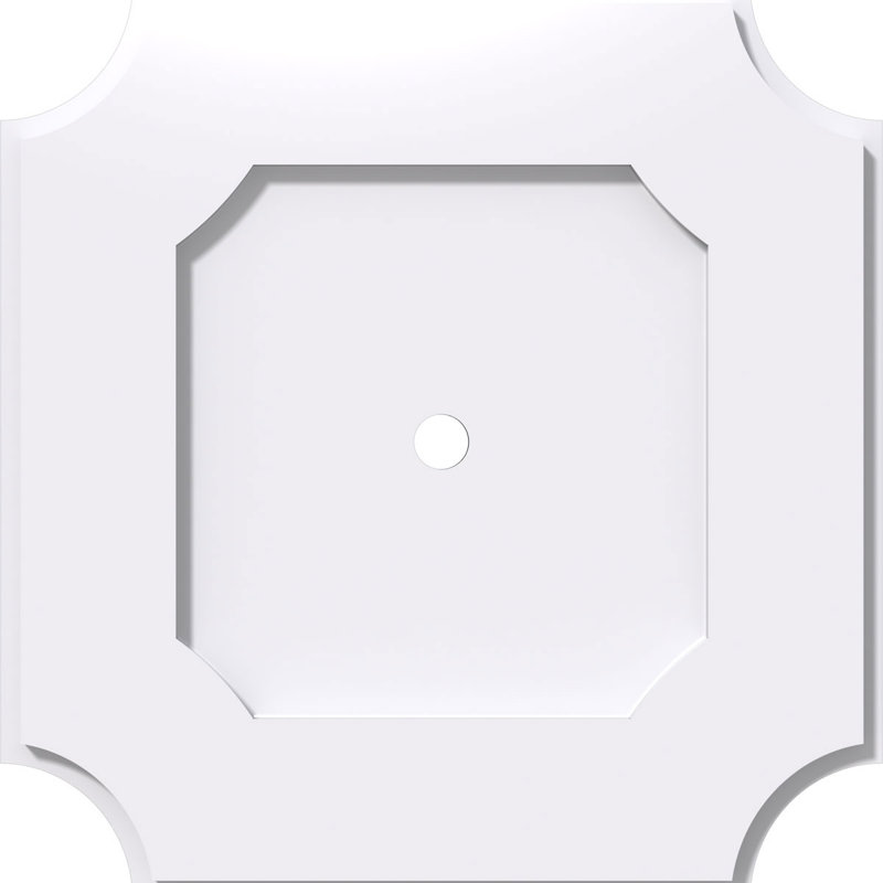 Locke White PVC Contemporary Ceiling Medallion, 18-inch Diameter