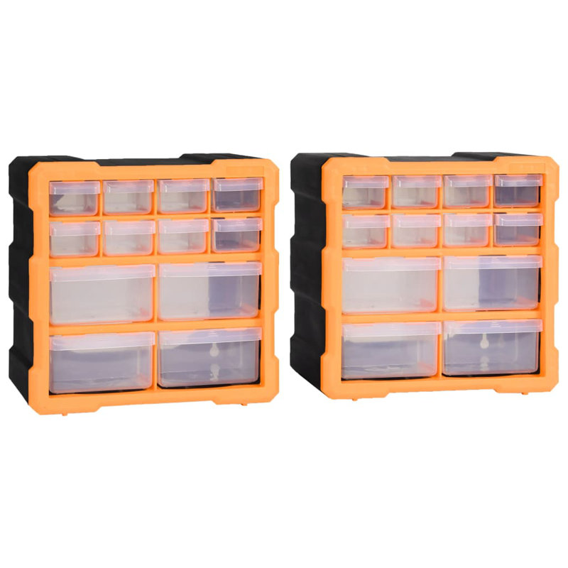 Rebrilliant Plastic Decorative Bin, Orange/Black