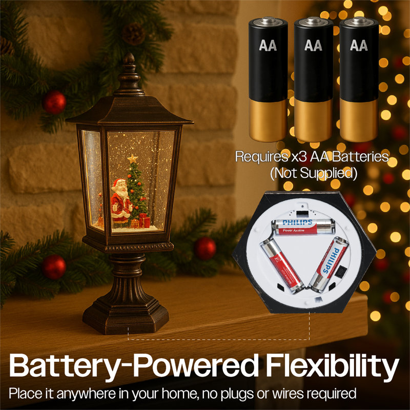 Snow Glitter Led Swirl Lantern