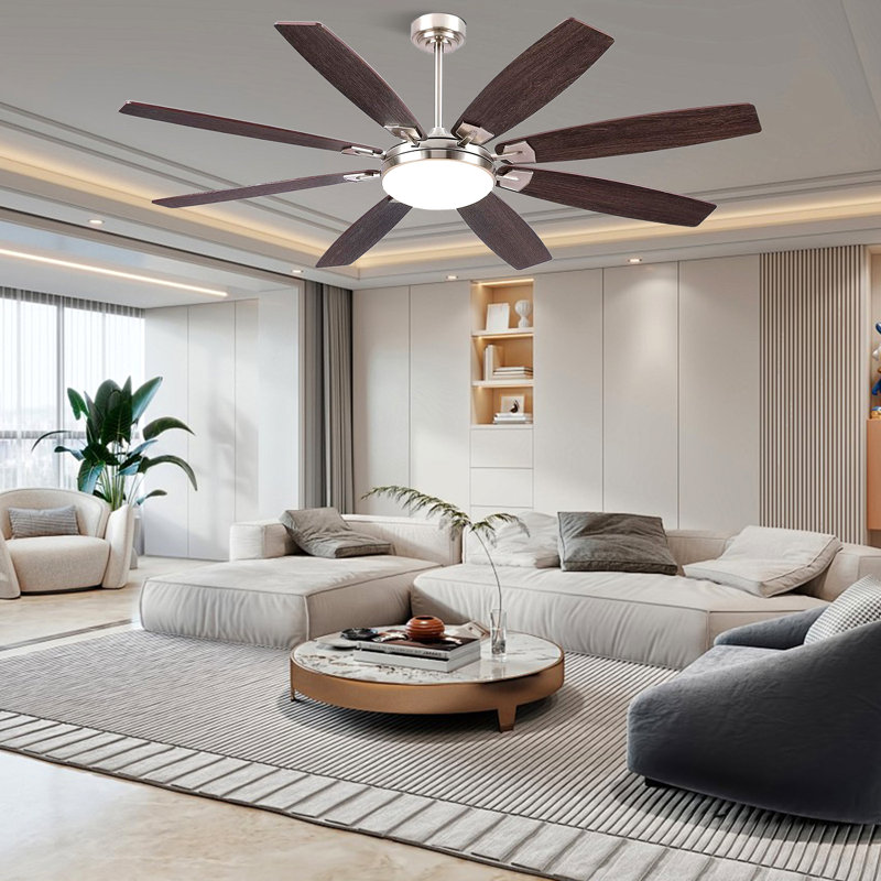 66/72 Inch Ceiling Fans 8-blade With Lights And Remote Control, 66"