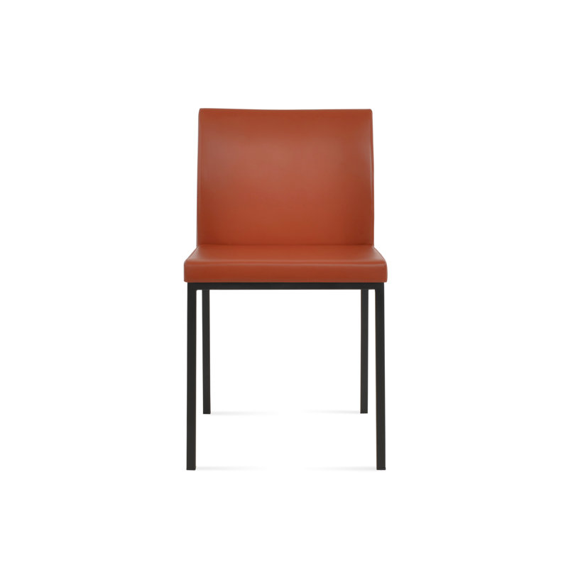 Chaise d'appoint en métal Aria, Noir, Matériau brique en microfibres de polyester et de