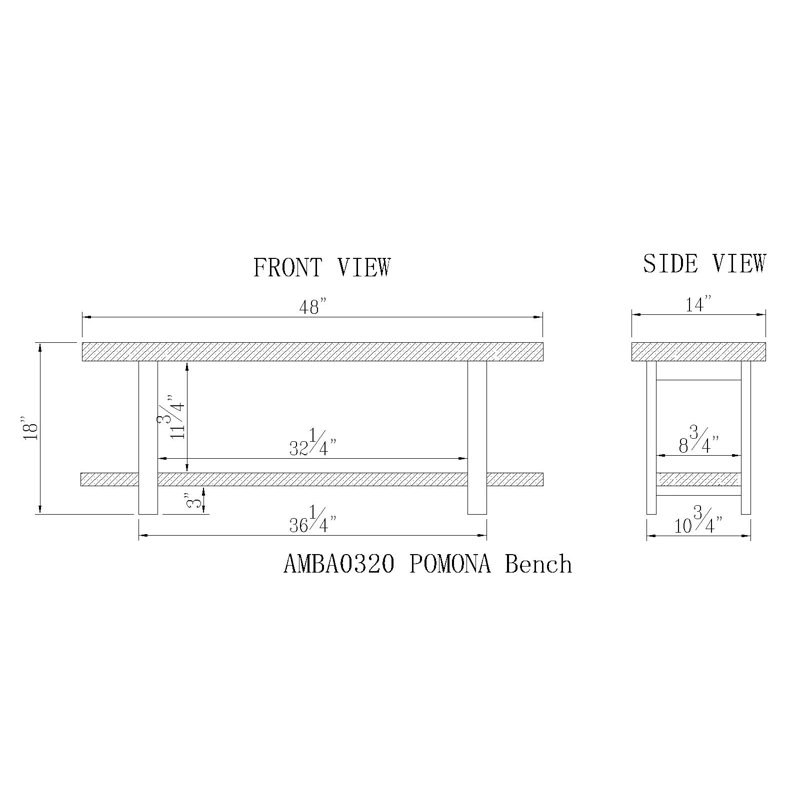 Hall Tree 121.92cm Wide with Bench