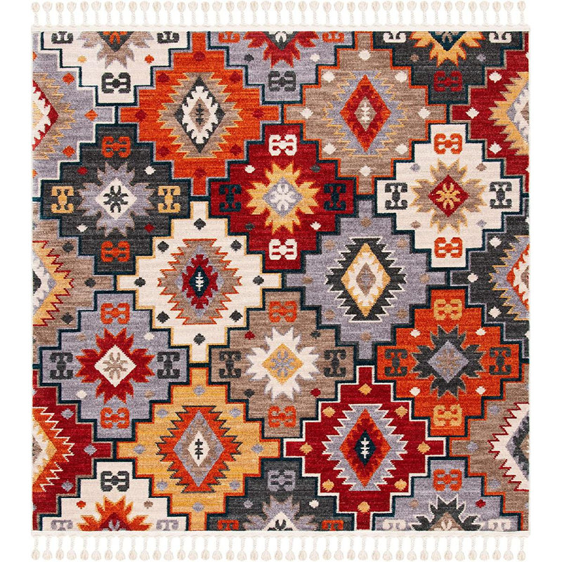 Yohan Performance Geometric Rug, Square 6'3"