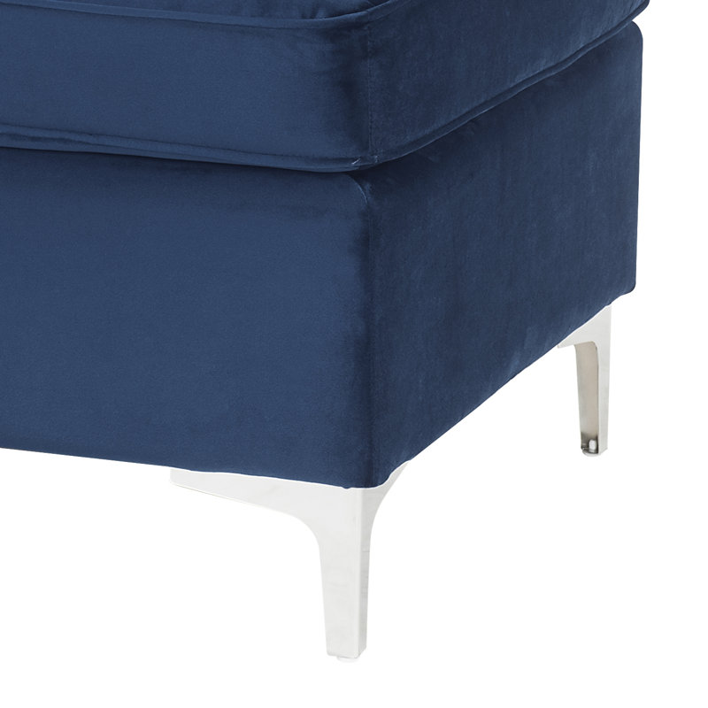 Repose-pieds standard Eniya, Velours bleu