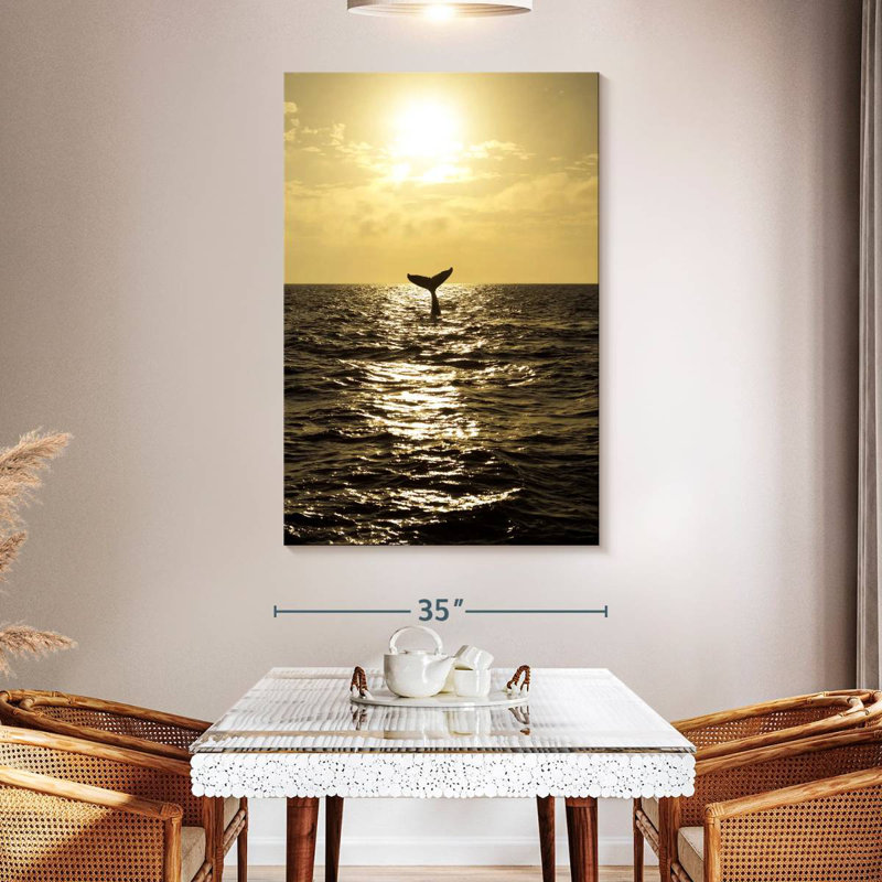 Brampt Sunset Humpback Whale, 51" H x 34" W