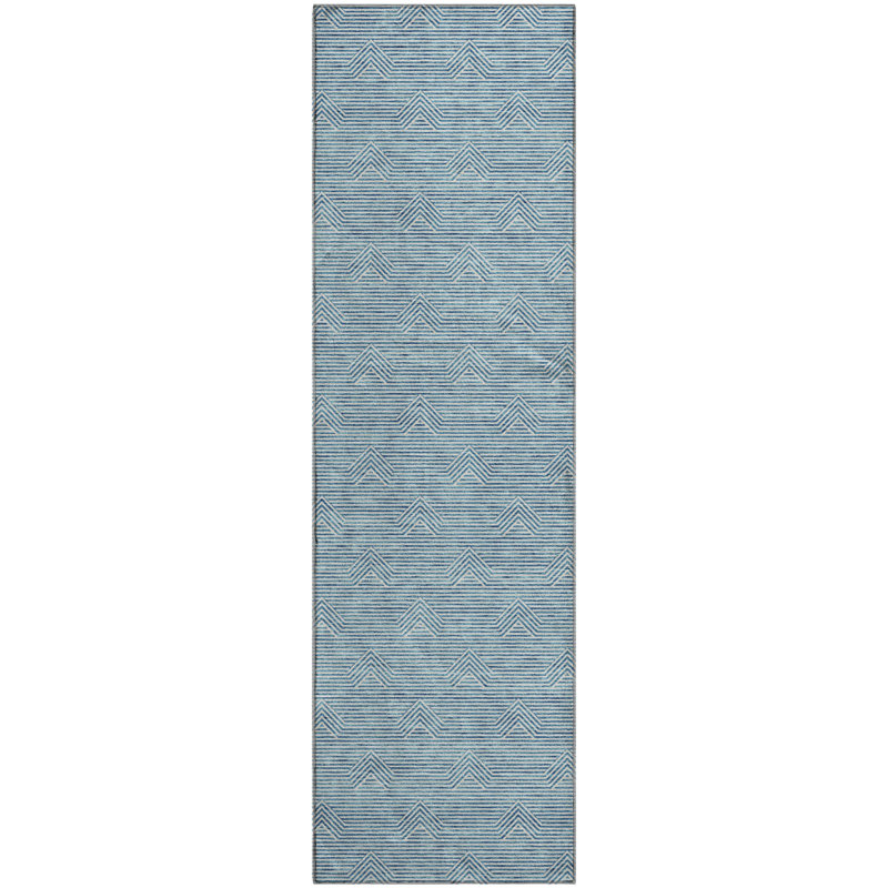 Premium Machine Washable Prisco Teal Rug, Runner 2'3" x 7'6"