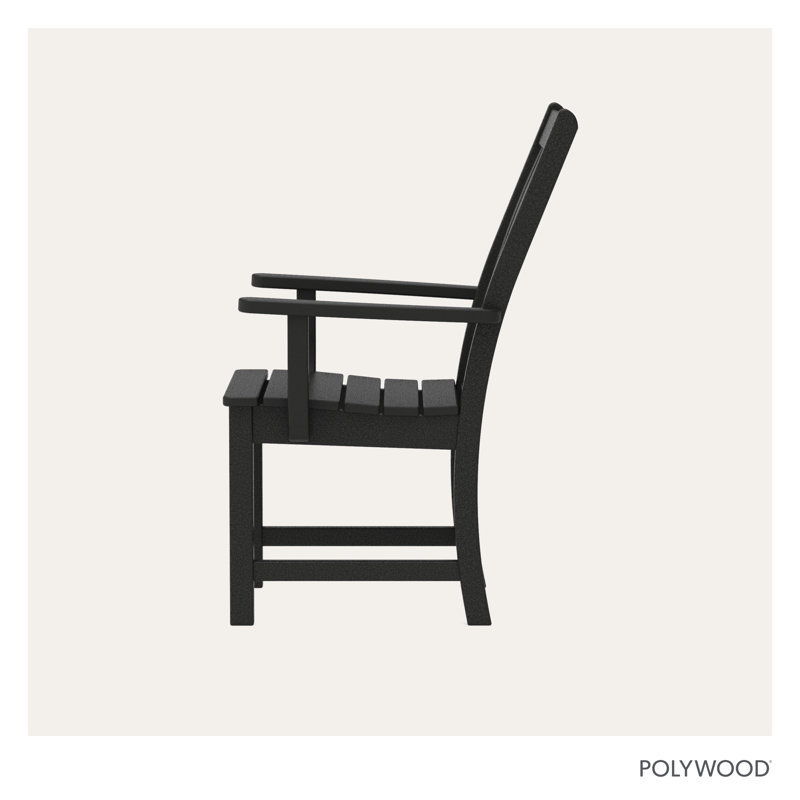 POLYWOOD Vineyard Dining Arm Chair, Black