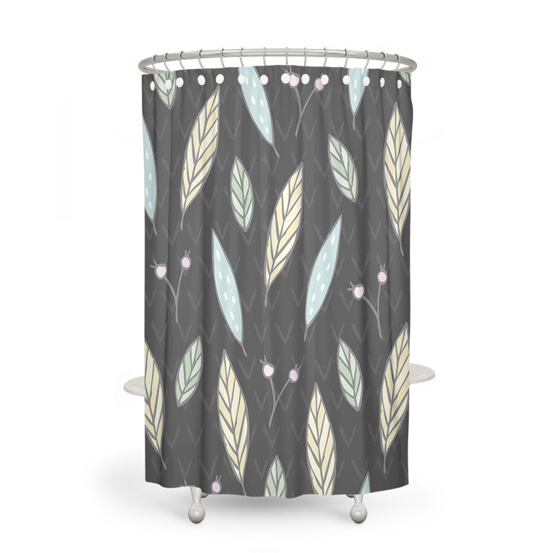 Rideau de douche simple à motif floral Huey, H 72 po x l 70 po