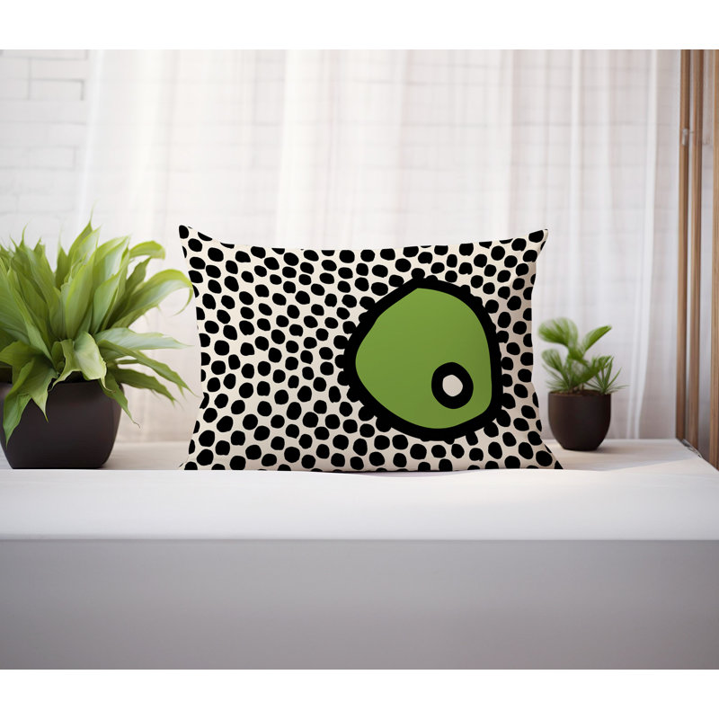 Coussin lombaire réversible intérieur / extérieur Jai Abstract, H 18 po x l 25 po, Chartreuse