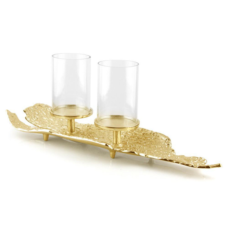 Metal Tabletop Hurricane, Gold, Small