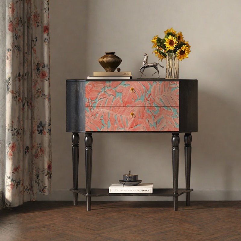 Buffet de rangement 33,5 po, Noir / Rose