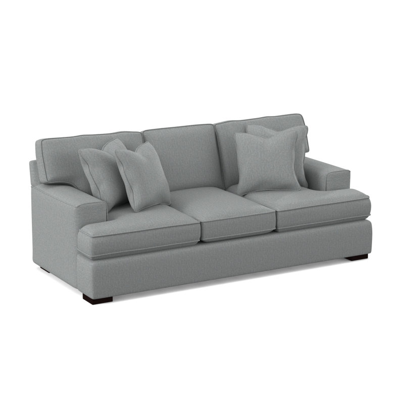 Sadie 97'' Sofa, Light Blue Performance Fabric; 0851-55, Java Finish