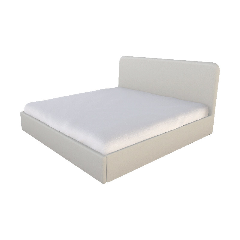 Detroit Upholstered Bed, Study Hall Snow, Twin