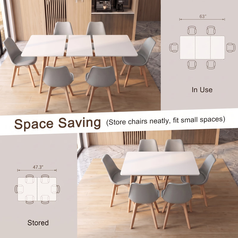Extendable Dining Set, Grey