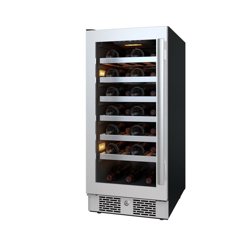 Avallon 15'' Stainless Steel Single Zone Wine Refrigerator with Interior Lighting