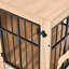 85 cm Dog Crate Furniture, Double Door Dog Cage with Welcome Sign & Side Hook for Small & Medium Dogs-886049654