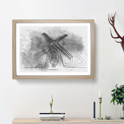 Halnaker Windmill in Chichester in Abstract - Picture Frame Graphic Art Print