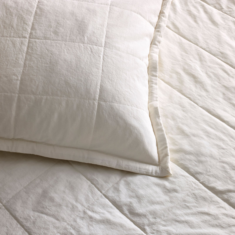 Ready-to-Bed Coverlet Set, Bone, Queen Bedspread + 2 Standard Shams
