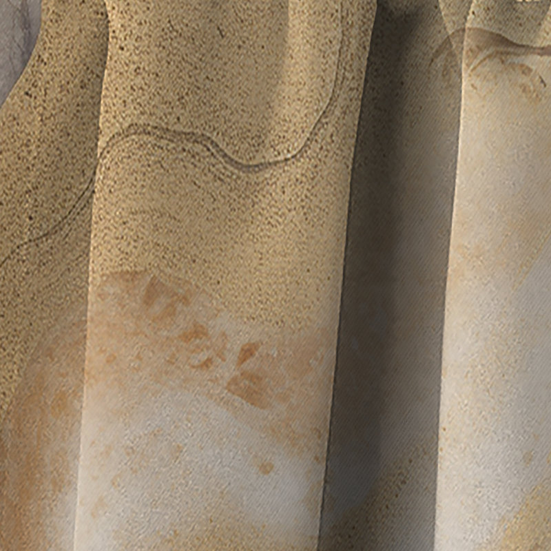 Abstract Beige And Gold Geyser Paint III - Abstract Shapes Blackout Abstract Curtain - 1 Panel, 52" W x 95" L
