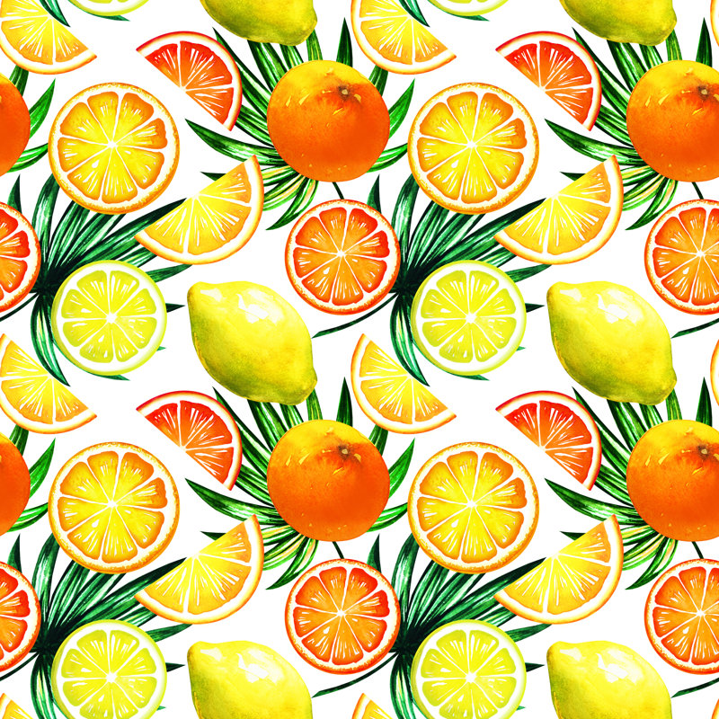 Fruits tropicaux, H 12 po x l 12 po