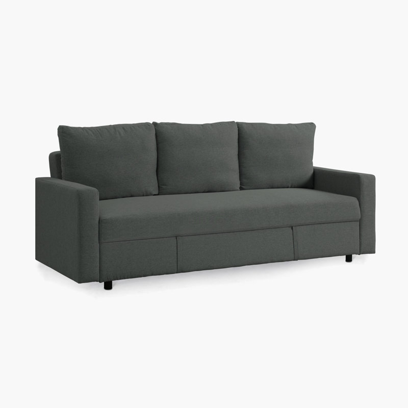 Dulane 84" Upholstered Sofa Sleeper Sofa, Dark Gray Linen Blend