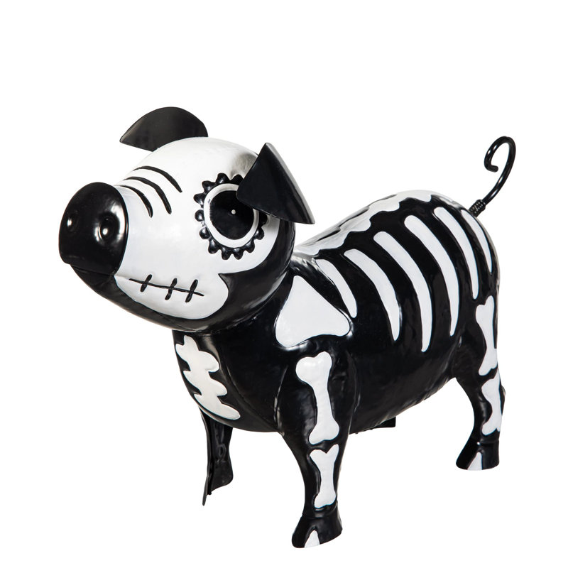 Cochon squelette d'Halloween en métal