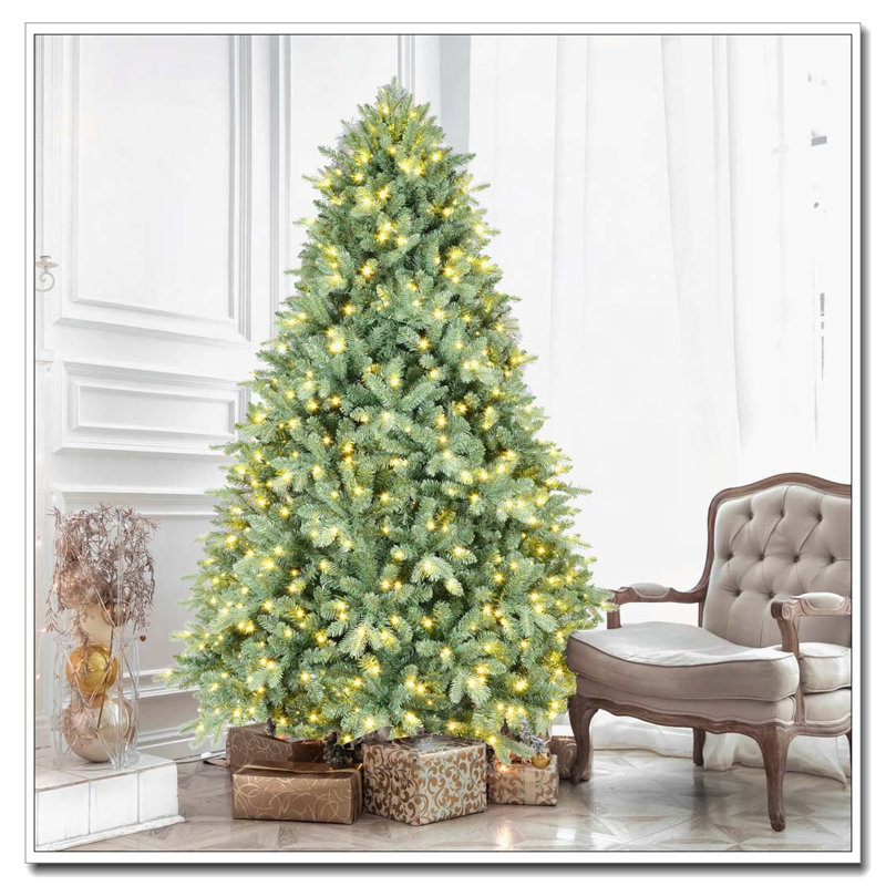 Arbre de Noël illuminé 4 pi avec teinte bleu-vert