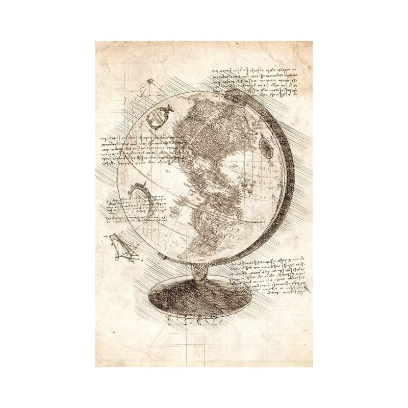 «World Globe» par Cornélin, impression sur toile tendue, H 12 po x l 8 po x P 0,75 po