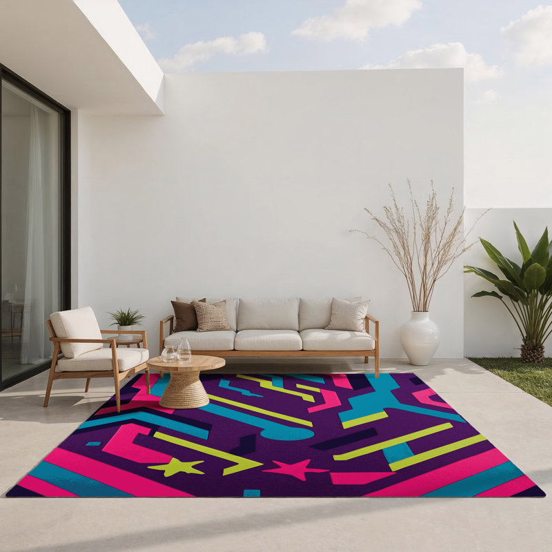 Electric Horizon Indoor And Outdoor Area Rug, Rectangle 8' x 10'