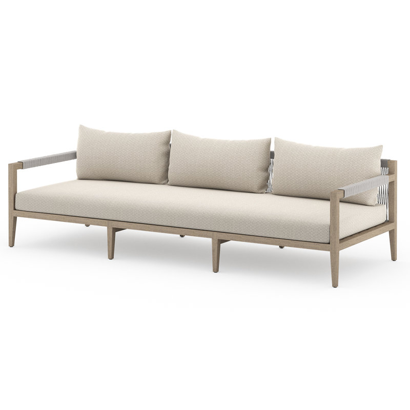 Sherwood Outdoor 3 - Seat Patio Sofa, Washed Brown, Faye Sand