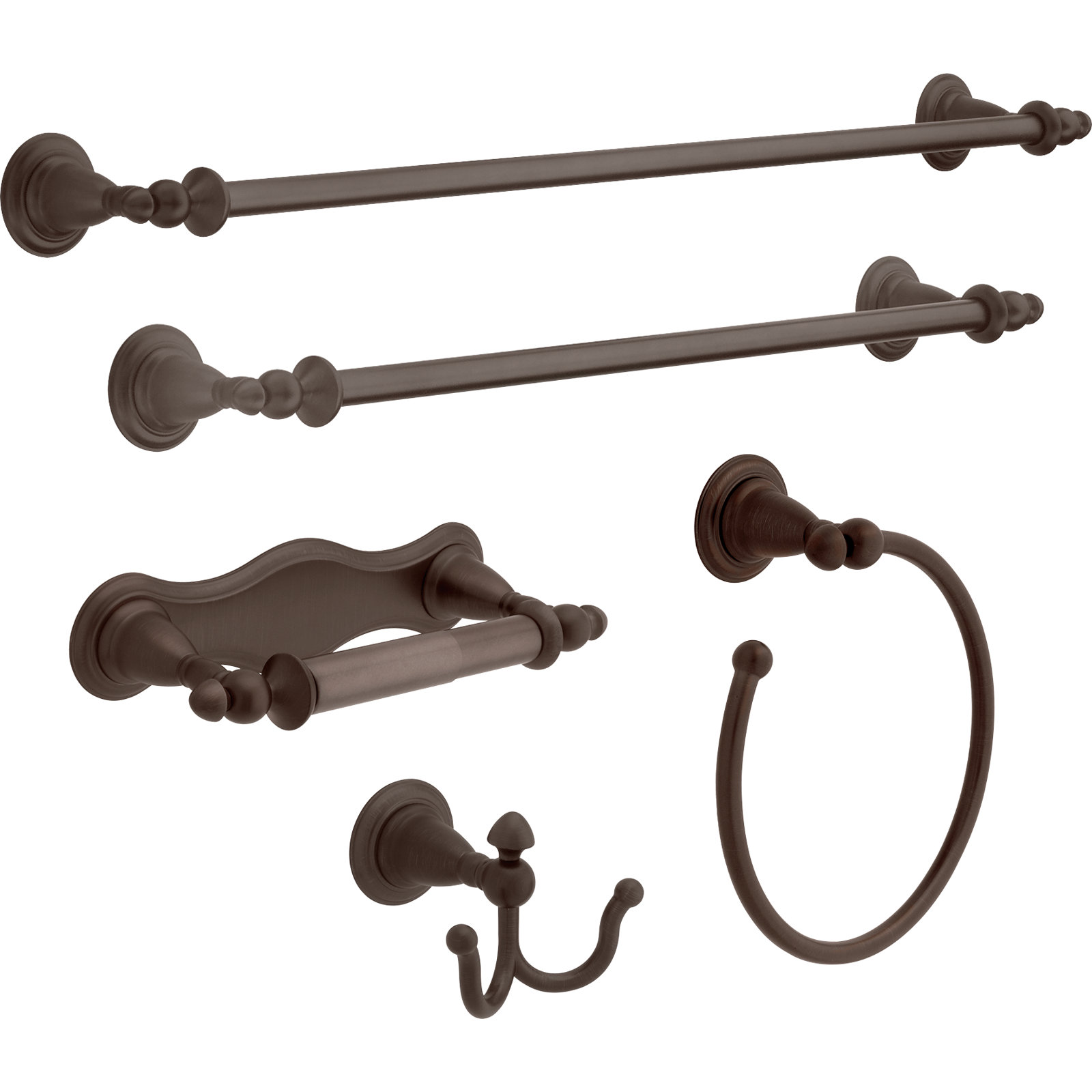 Victorian 24" Wall Mounted Towel Bar, Venetian Bronze