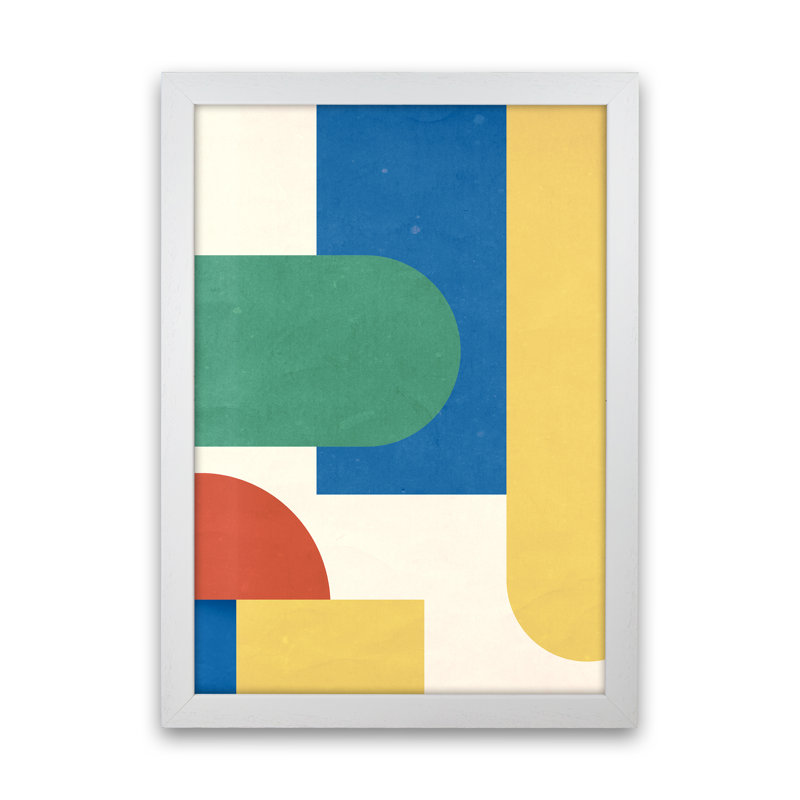 Abstract Pair Left Original B - Print on Canvas, 84cm H x 59cm W x 3cm D, White Frame