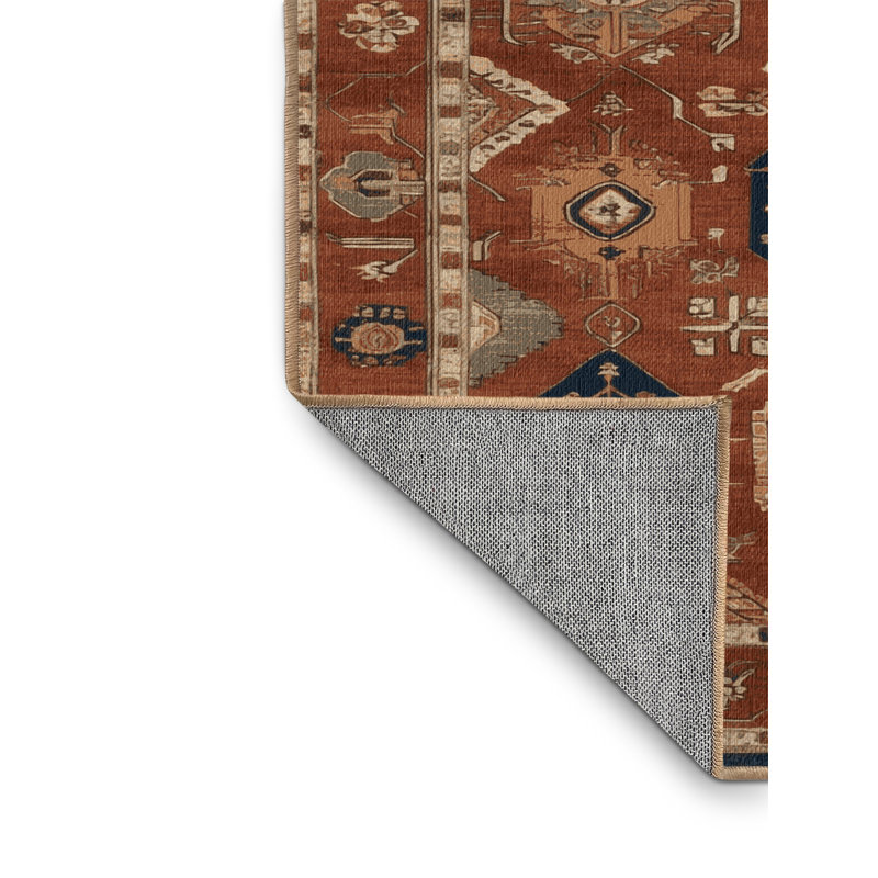 Tapis brun lavable à la machine, Rond 4 pi