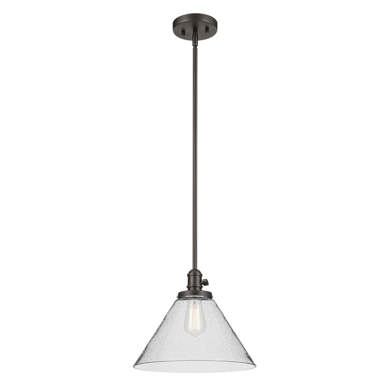 11.75" 1-Light Cone Pendant, Bronze