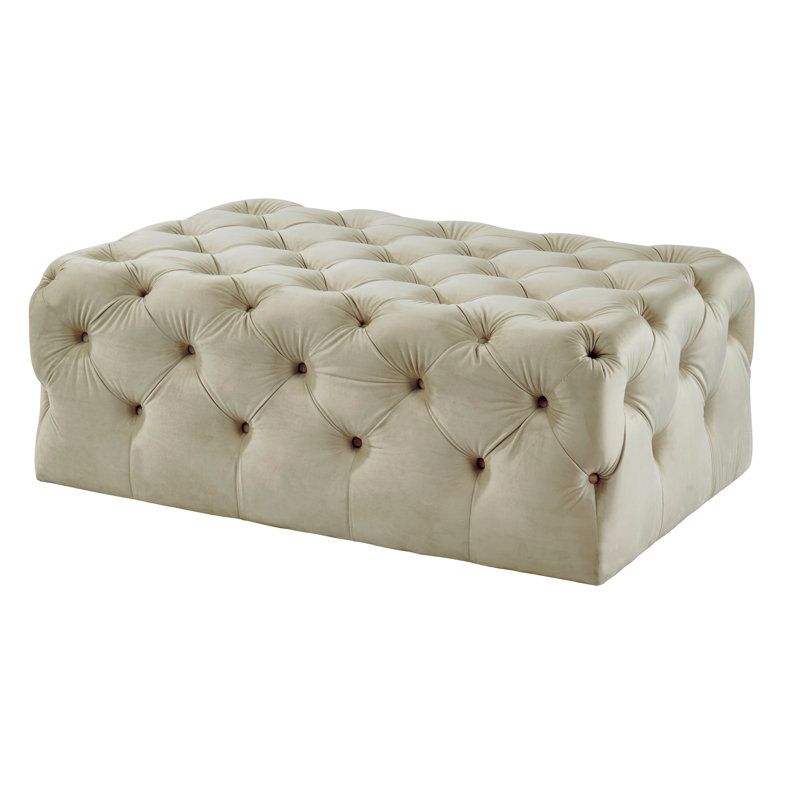 Repose-pieds Musa, Similicuir beige