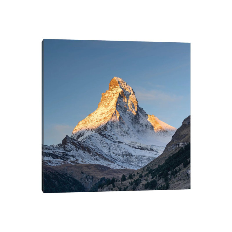 Peak Of The Matterhorn Mountain At Sunrise by Jan Becke - Wrapped Canvas Gallery-Wrapped Canvas Giclée, 30.48cm H x 30.48cm W