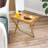 Bamboo Folding Side Table With Detachable Serving Tray Living Room