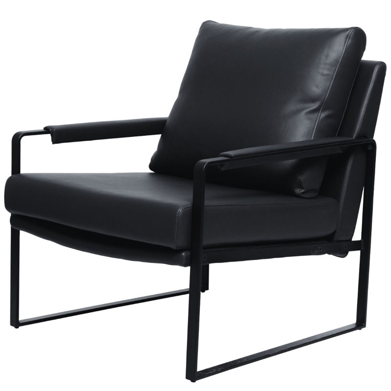 Fauteuil l 27,5 po, Similicuir noir