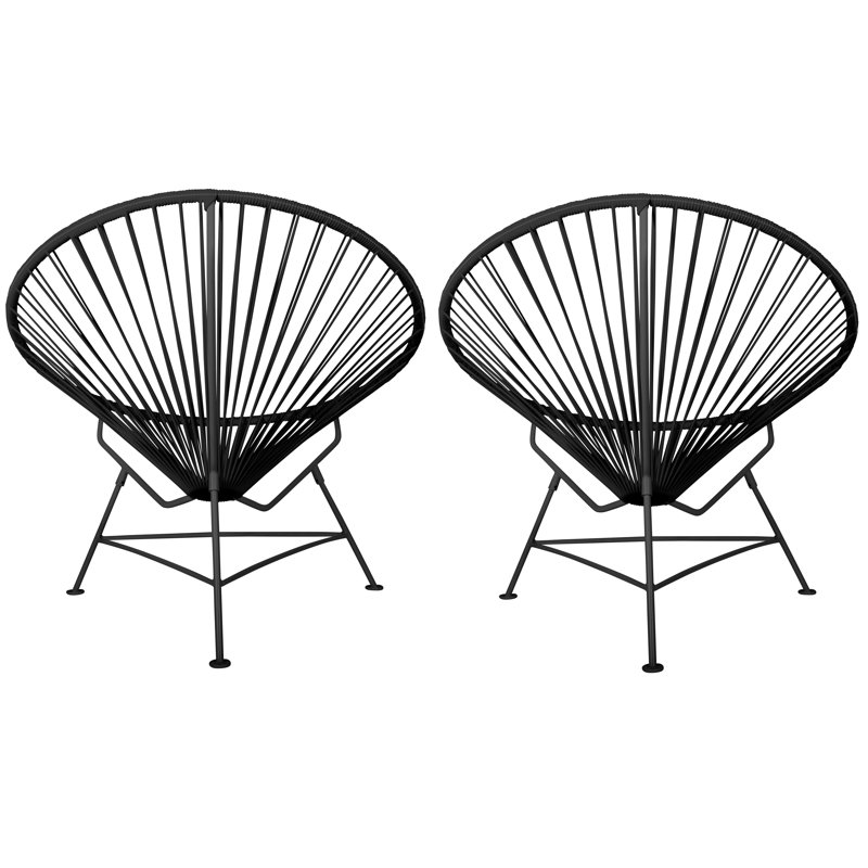 Innit Indoor/Outdoor Handmade Lounge Chairs, Black