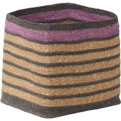 Seagrass Natural Stripe Square Basket