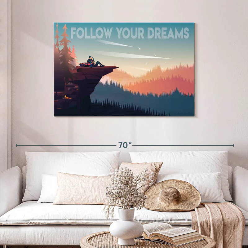 «Tergel Follow Your Dreams Lovers», H 30 po x l 45 po