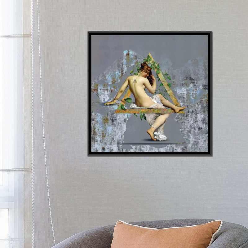 « vénus », impression sur toile, H 26 po x l 26 po x P 1,5 po, Toile avec cadre noir, Blanc