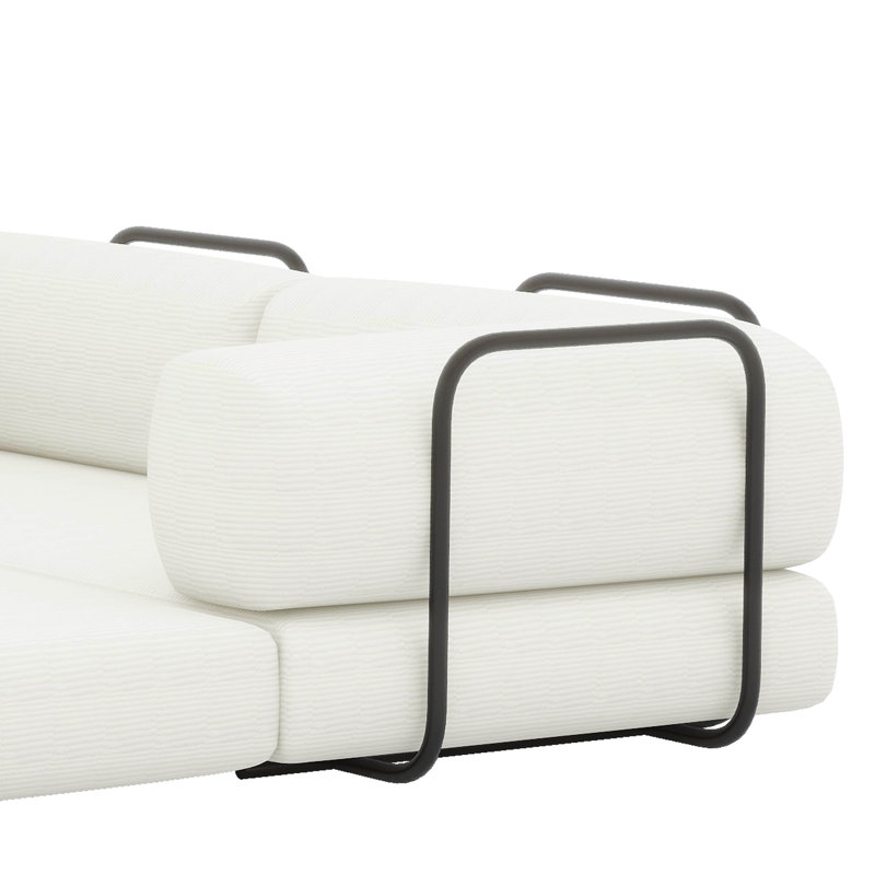 Canapé-lit modulaire en L en velours côtelé, Beige
